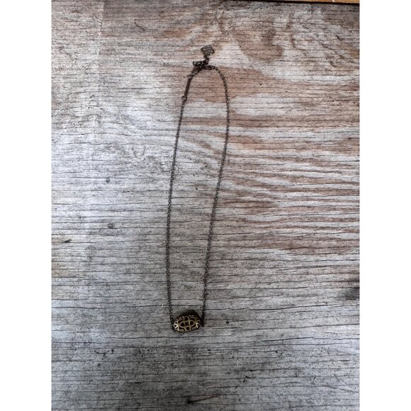 Kendra Scott Elisa Druzy Quartz Pendant Necklace Adjustable Chain Intricate Meta - Picture 6 of 6